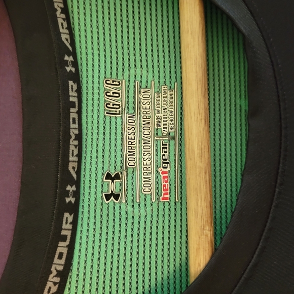 Under Armour Black Tee with Neon Green Logo - Picture 2 of 3